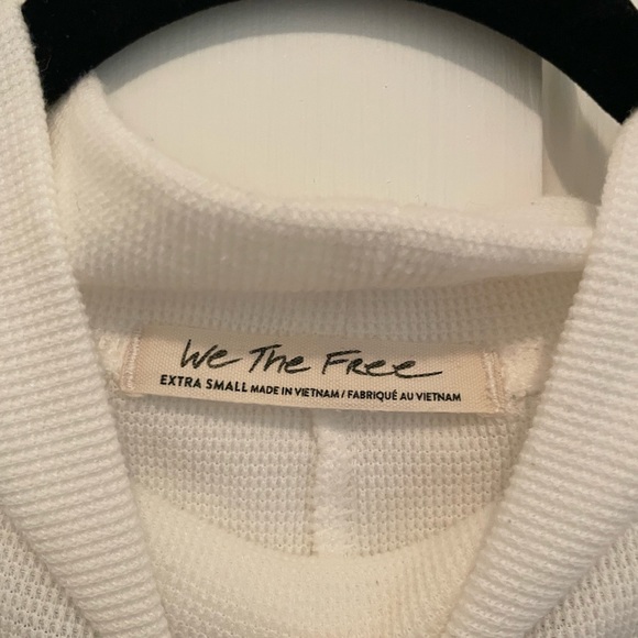 Free people white waffle mock neck cap sleeve long sleeve xs - Picture 2 of 4